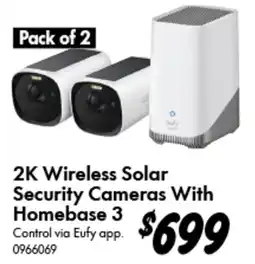 Bunnings 2K Wireless Solar Security Cameras With Homebase 3 offer