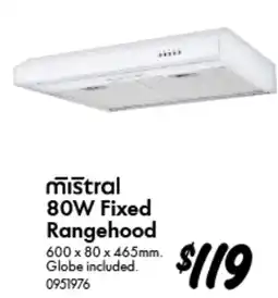 Bunnings 80W Fixed Rangehood offer