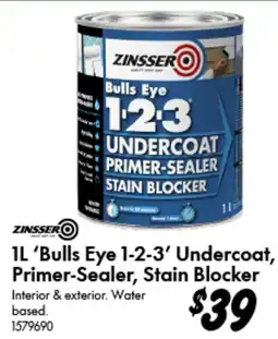 Bunnings Bulls Eye 1-2-3' Undercoat, Primer-Sealer, Stain Blocker offer