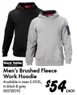 Bunnings Men's Brushed Fleece Work Hoodie offer