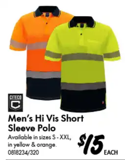 Bunnings Men's Hi Vis Short Sleeve Polo offer