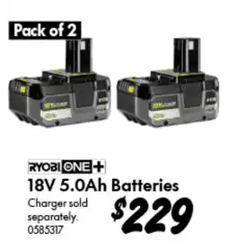 Bunnings 18V 5.0Ah Batteries offer