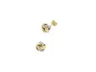 Bevilles Jewellery 9ct Yellow Gold Silver Infused Crystal Knot Earrings offer