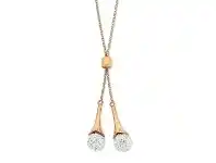 Bevilles Jewellery Stainless Steel Rose Gold Crystal Ball Necklace offer