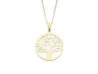 Bevilles Jewellery 9ct Yellow Gold Silver Infused 45cm Tree Of Life Pendant offer