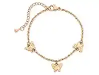 Bevilles Jewellery Stainless Steel Rose Colour Butterfly Bracelet offer
