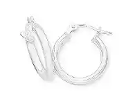 Bevilles Jewellery Sterling Silver 18mm Plain Hoop Earrings offer