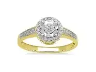 Bevilles Jewellery 9ct Yellow Gold 0.10ct Diamond Brilliant Illusion Ring offer