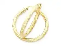 Bevilles Jewellery 9ct Yellow Hoop Earrings- 3mm x 25mm offer