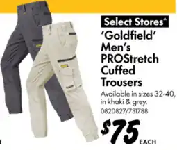 Bunnings Goldfield' Men's PROStretch Cuffed Trousers offer
