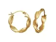 Bevilles Jewellery 9ct Yellow Gold Double Twist Hoop Earrings 10mm offer