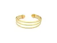 Bevilles Jewellery Gold Colour Stainless Steel 3 Row Bangle offer