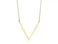 Bevilles Jewellery 9ct Yellow Gold Silver Infused V Shape Pendant Necklace offer