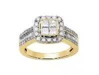 Bevilles Jewellery 9ct Yellow Gold 1.25ct Invisible Princess Diamond Ring offer