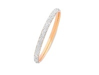 Bevilles Jewellery Rose Stainless Steel Pave Crystal Bangle offer
