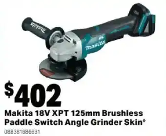 Makita 18V XPT 125mm Brushless Paddle Switch Angle Grinder Skin