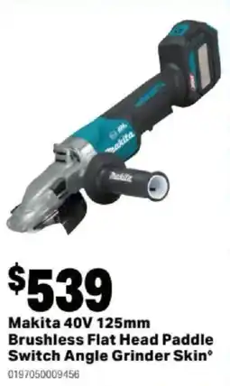 Mitre 10 Makita 40V 125mm Brushless Flat Head Paddle Switch Angle Grinder Skin offer