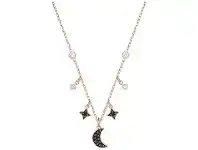 Bevilles Jewellery Swarovski Duo Moon Jet Necklace offer