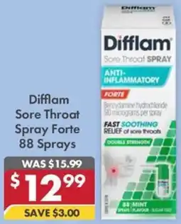 Pharmacy4Less Difflam Sore Throat Spray Forte 88 Sprays offer