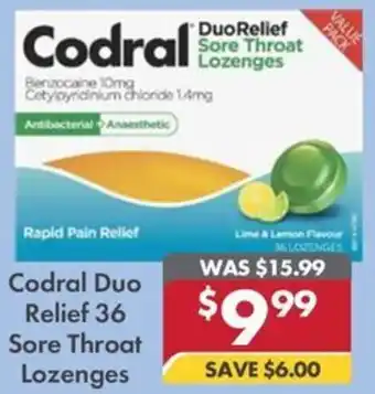 Codral Duo Relief 36 Sore Throat Lozenges
