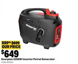 Mitre 10 Scorpion 2200W Inverter Petrol Generator offer