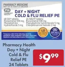 Pharmacy4Less Pharmacy Health Day + Night Cold & Flu Relief PE 24 Tablets offer