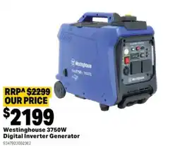 Mitre 10 Westinghouse 3750W Digital Inverter Generator offer