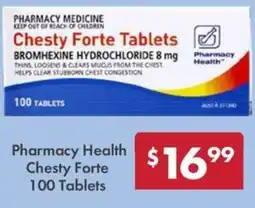 Pharmacy4Less Pharmacy Health Chesty Forte 100 Tablets offer