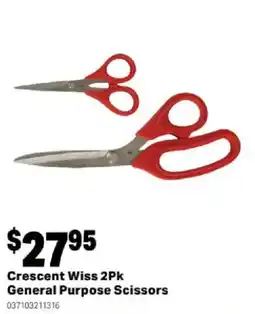 Mitre 10 Crescent Wiss 2Pk General Purpose Scissors offer