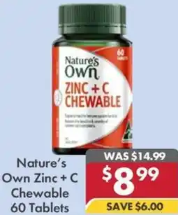 Pharmacy4Less Nature's Own Zinc+C Chewable 60 Tablets offer