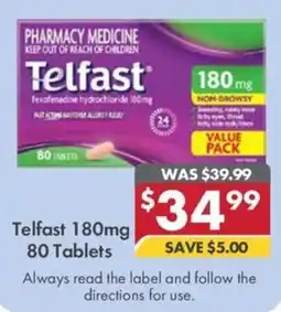 Pharmacy4Less Telfast 180mg 80 Tablets offer