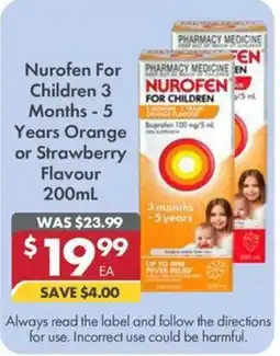 Pharmacy4Less Nurofen For Children 3 Months - 5 Years Orange or Strawberry Flavour offer