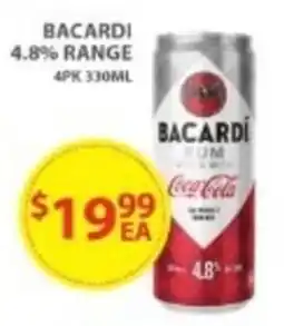 Star Liquor Bacardi 4.8% range offer