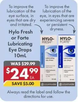 Pharmacy4Less Hylo Fresh or Forte Lubricating Eye Drops offer