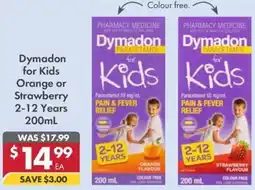 Pharmacy4Less Dymadon for Kids Orange or Strawberry 2-12 Years offer