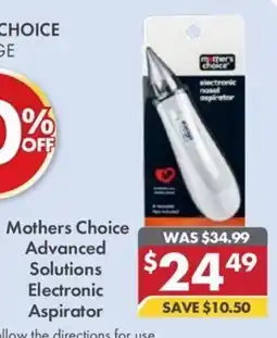 Pharmacy4Less Mothers Choice Advanced Solutions Electronic Aspirator offer