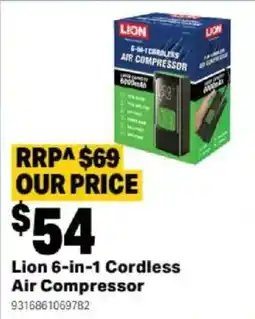 Mitre 10 Lion 6-in-1 Cordless Air Compressor offer