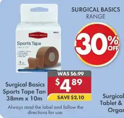 Pharmacy4Less Surgical Basics Sports Tape Tan 38mm x 10m offer