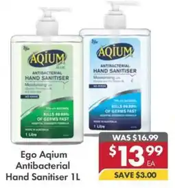 Pharmacy4Less Ego Aqium Antibacterial Hand Sanitiser offer