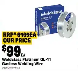 Mitre 10 Weldclass Platinum GL-11 Gasless Welding Wire offer