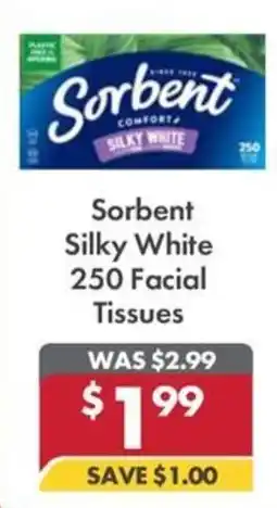 Pharmacy4Less Sorbent Silky White 250 Facial Tissues offer
