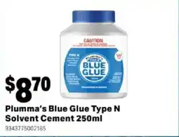 Mitre 10 Plumma's Blue Glue Type N Solvent Cement offer