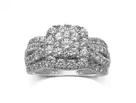 Bevilles Jewellery Square Mirage Ring with 1.50ct of Diamonds in 9ct White Gold offer