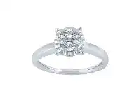 Bevilles Jewellery Sterling Silver Diamond Set Brilliant Illusion Miracle Solitaire Look Stackable Ring offer