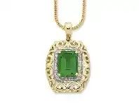 Bevilles Jewellery 9ct Yellow Gold Diamond Set Jade Necklace offer