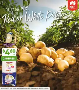 Foodland Peculiar Picks Silly Spuds Washed Potatoes Red or White offer