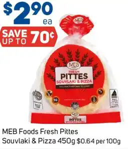Foodland MEB Foods Fresh Pittes Souvlaki & Pizza offer