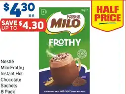 Foodland Nestlé Milo Frothy Instant Hot Chocolate Sachets offer