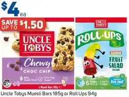 Foodland Uncle Tobys Muesli Bars or Roll Ups offer
