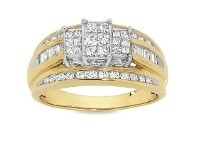 Bevilles Jewellery 9ct Yellow Gold 1ct Diamond Ring offer